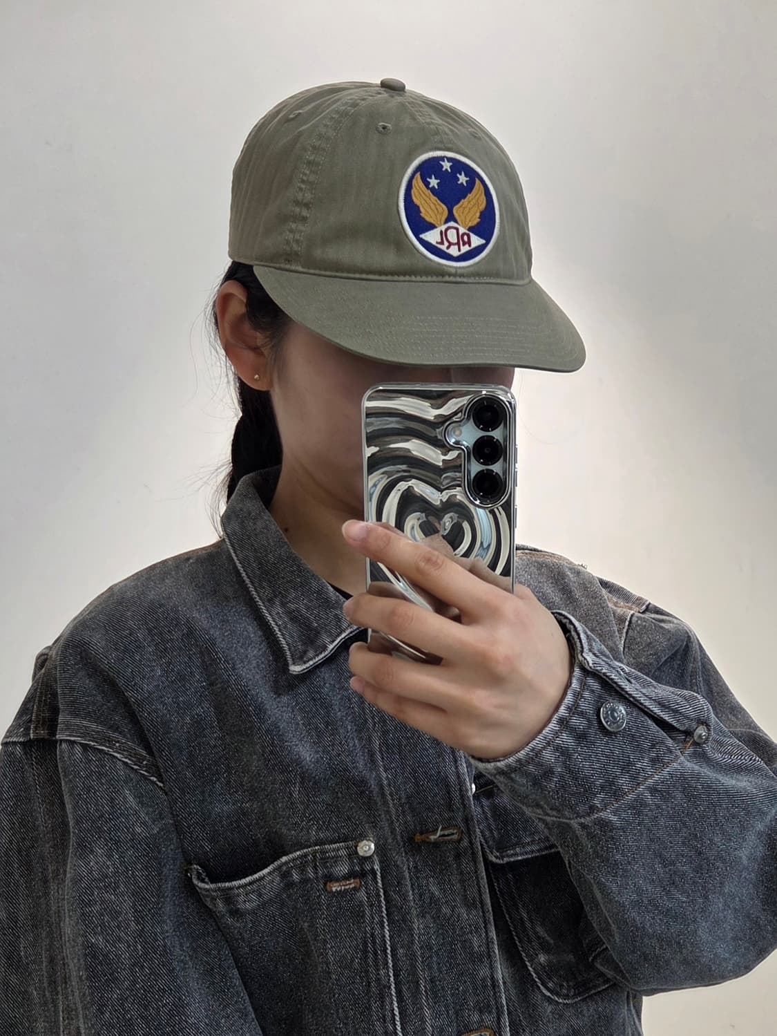 RRL 윙 로고 가먼트 다이드 볼캡 그린 상품이미지5