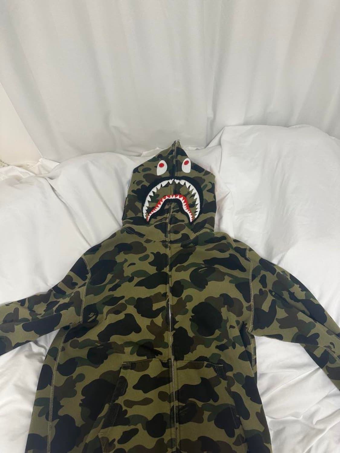 베이프 1st 카모 샤크 후드집업 녹계 XL 상품이미지1