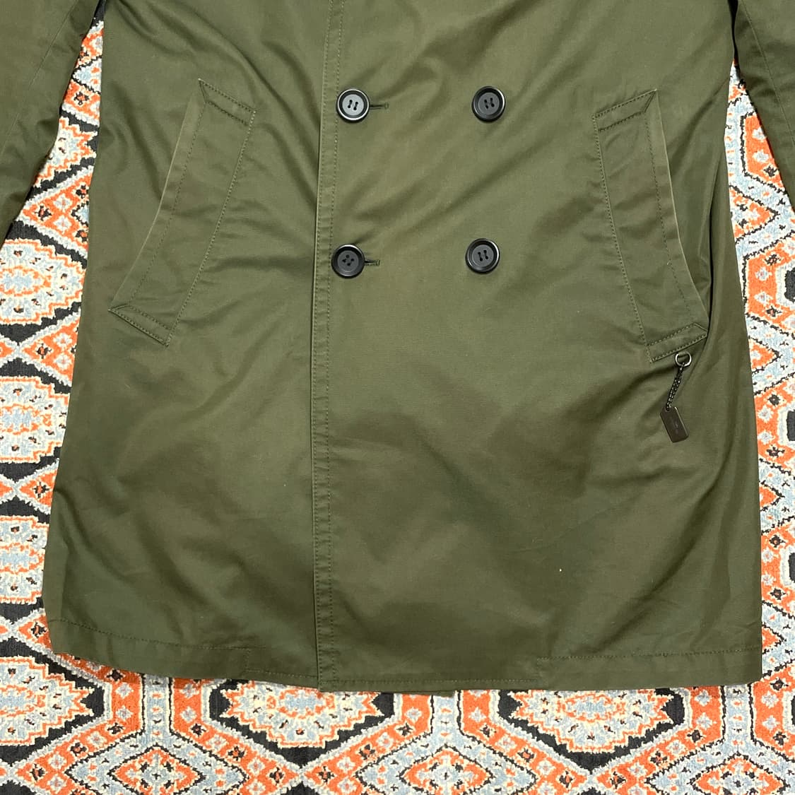 코치 카키 더블 트렌치코트 남성S 상품이미지3