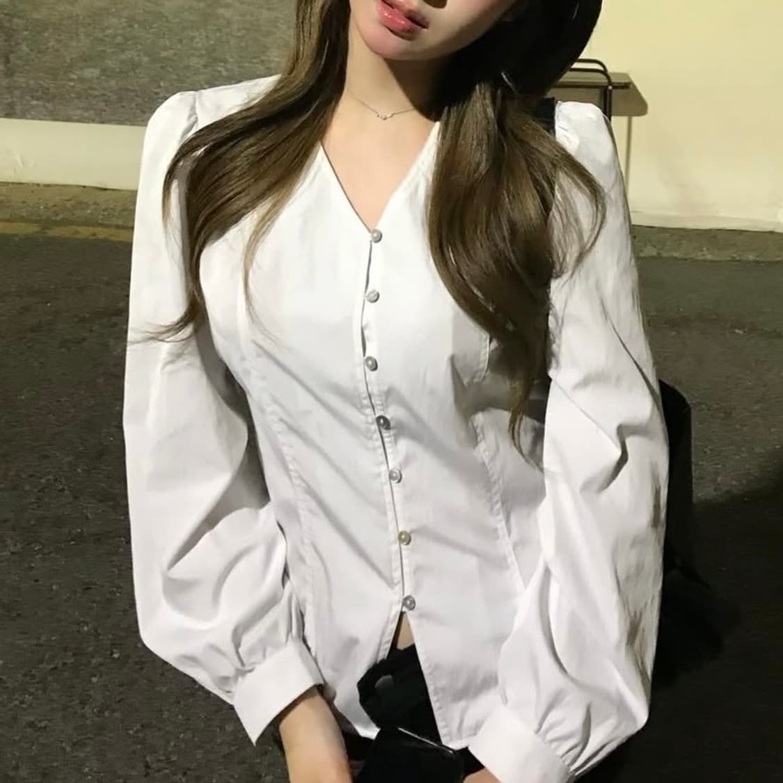 미쏘 타이 블라우스_화이트 s사이즈 상품이미지2