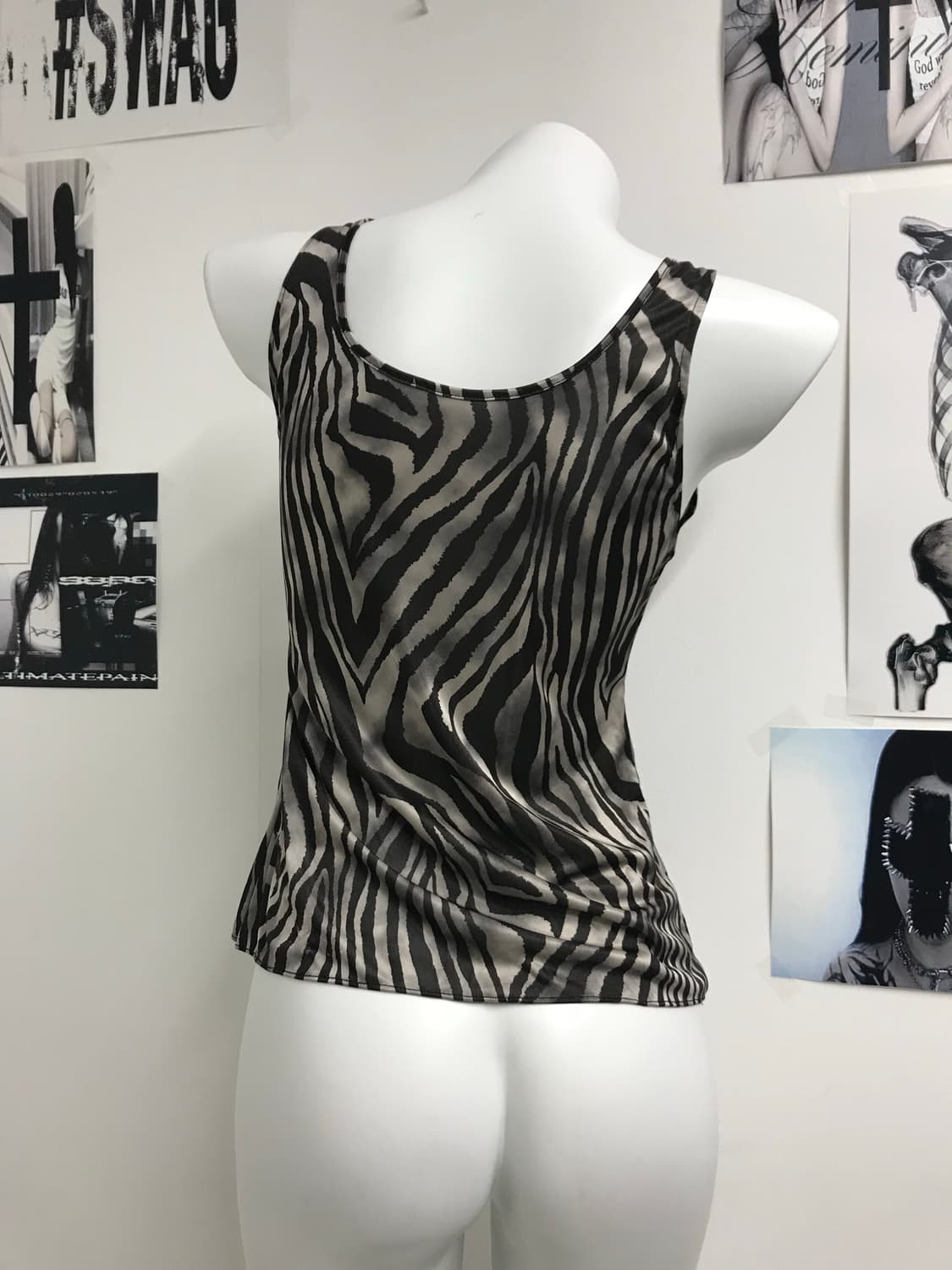 Drapery zebra pattern sleeveless 상품이미지3