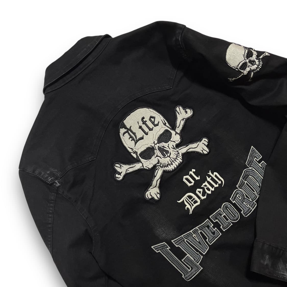 바이커 클라우드72 스컬 락시크 워싱 긴팔 셔츠 상품이미지2