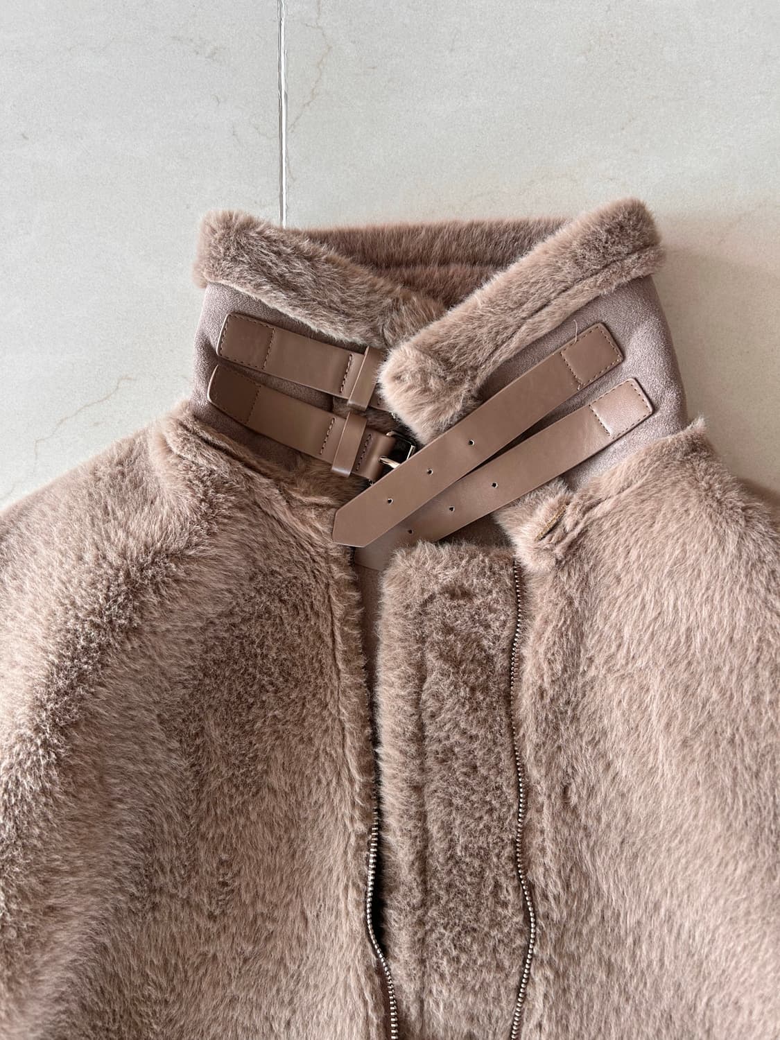 무스탕 퍼 자켓 브라운 상품이미지3