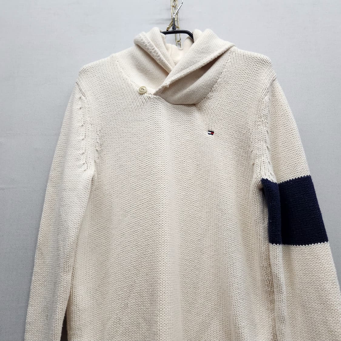 타미힐피거 로고 숄카라 코튼/울 혼방 니트 S(M) 상품이미지2