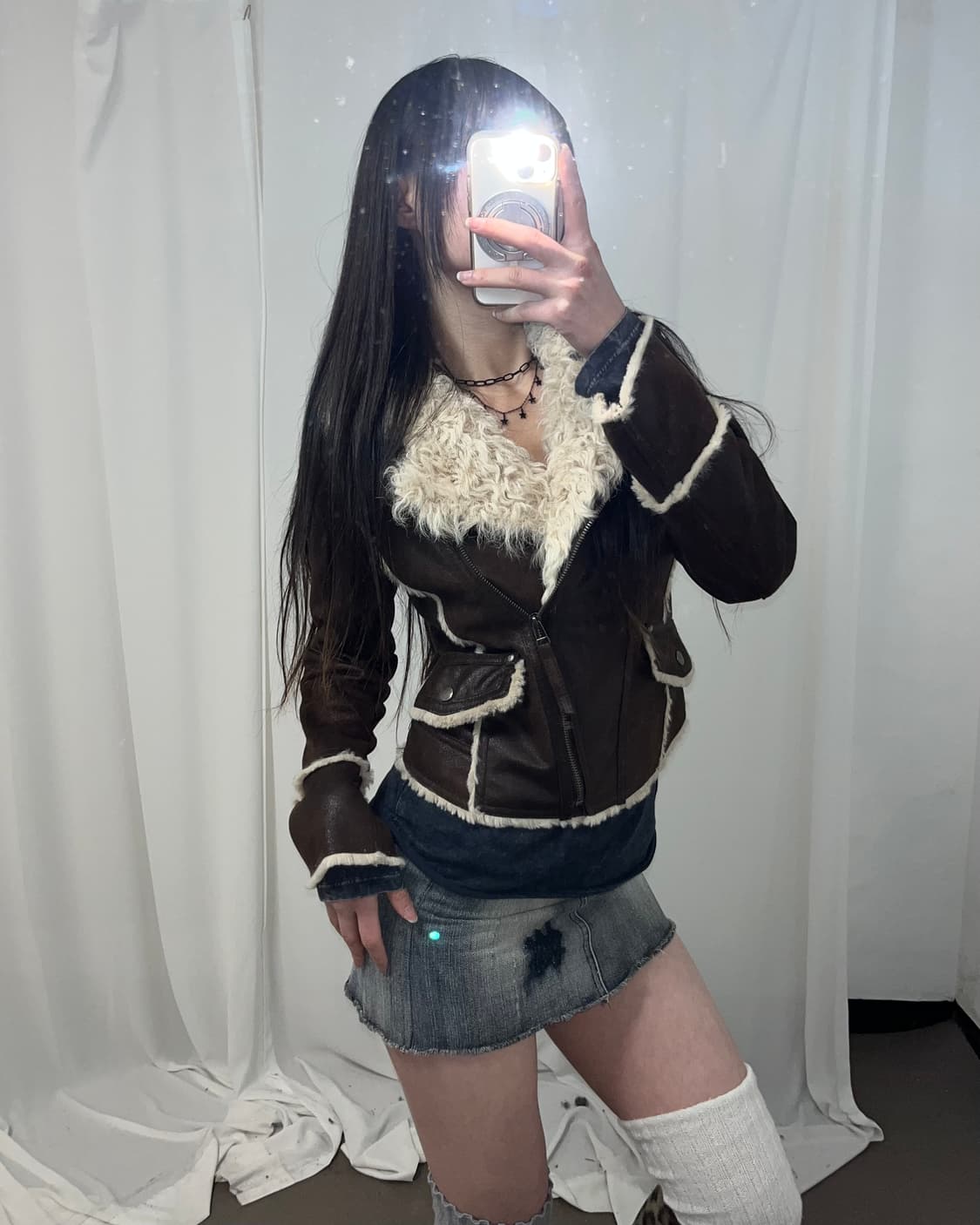 브라운 리얼 램퍼 무스탕 상품이미지4