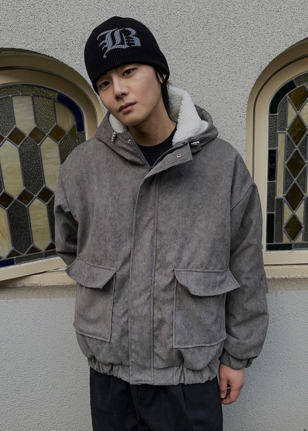 헌트 양털 코듀로이 패딩 남성 상품이미지1