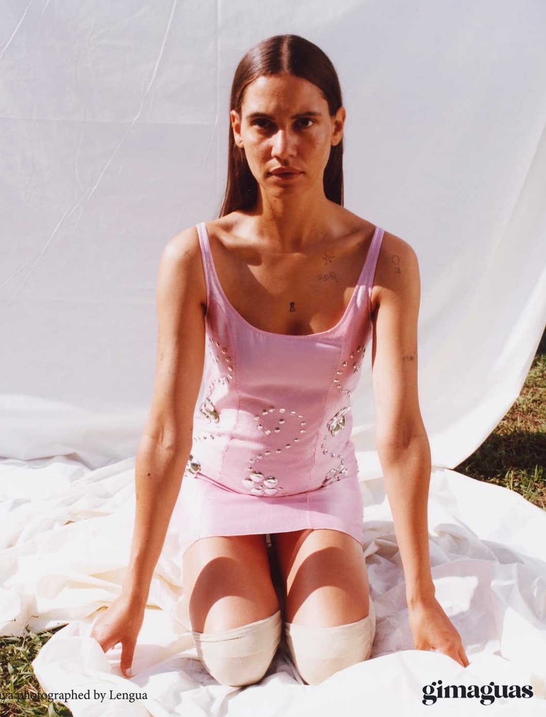 [M]기마구아스 Claude 스터드 미니 드레스/핑크 상품이미지2