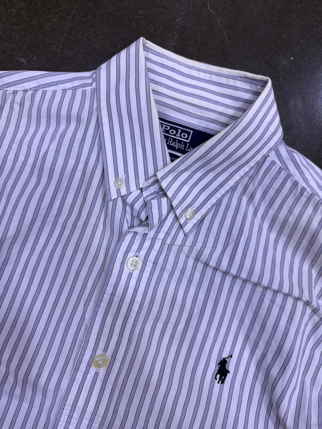 폴로 랄프로렌 커스텀핏 스트라이프 네이비 셔츠 M 상품이미지3