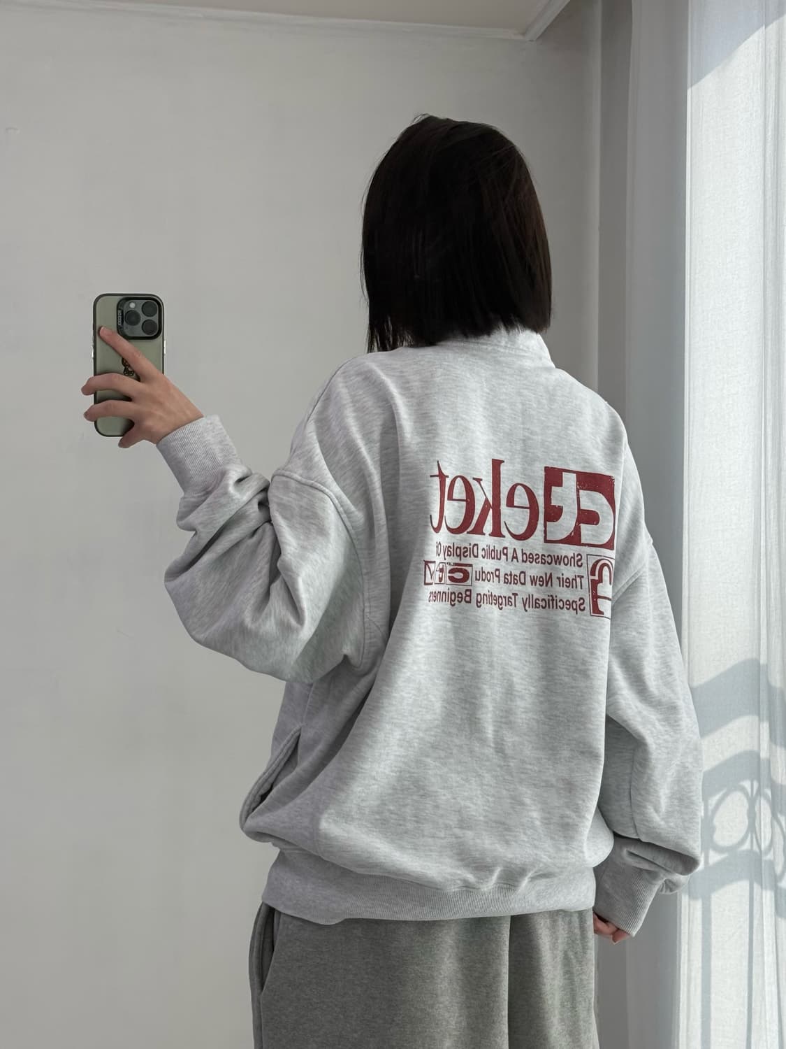 테켓 멜란지 코튼 반집업 상품이미지2