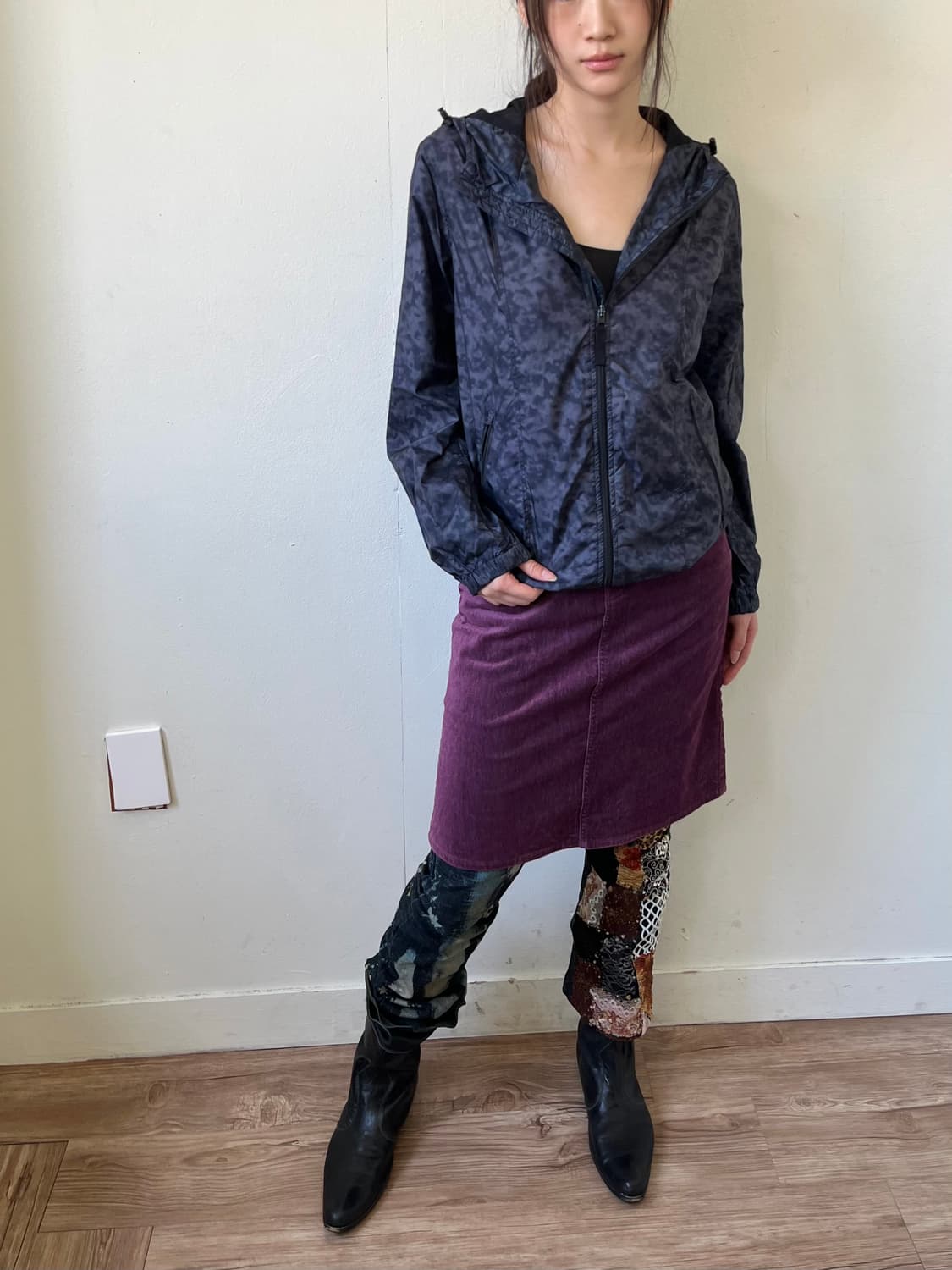 Japan vtg 레오파드 바람막이 상품이미지3