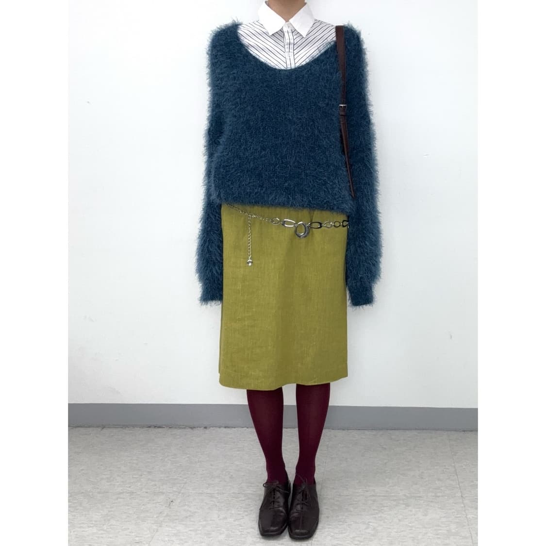 빈티지 블루 퍼 니트 상품이미지2