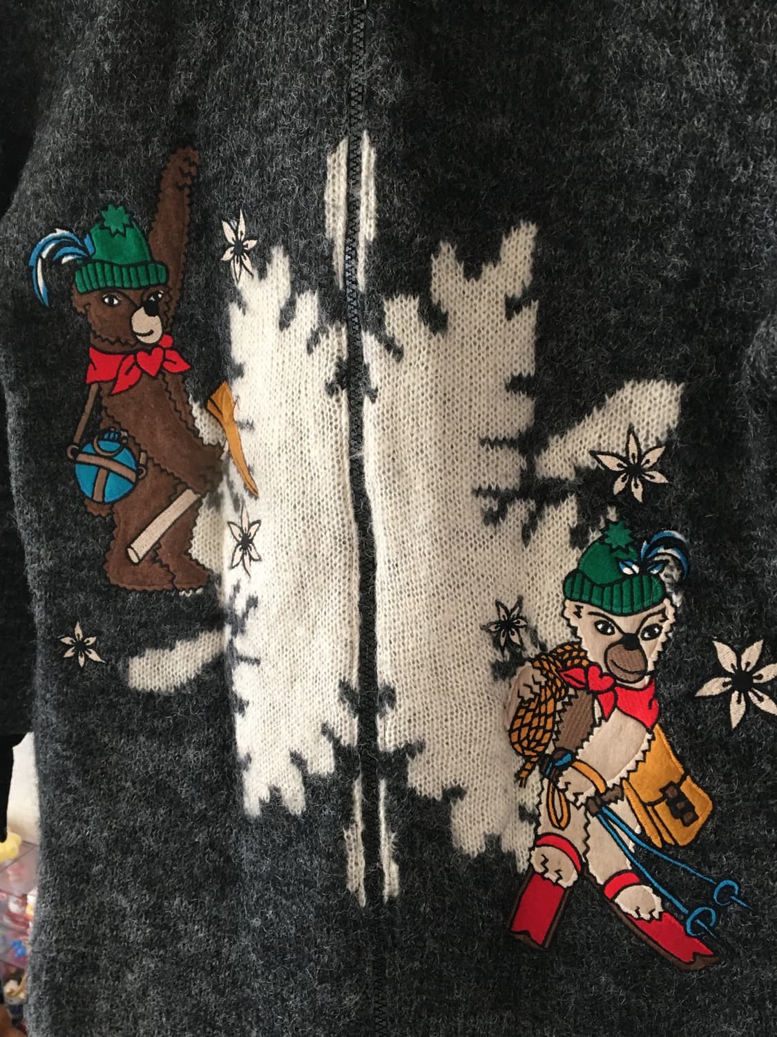 Vintage Ski Bear Nordic Knit Zip-Up 상품이미지3