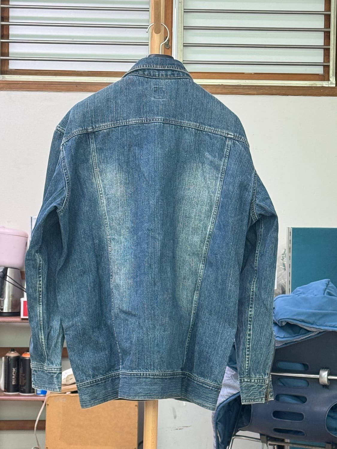 빈티지 나비 도트 디테일 청자켓 상품이미지2