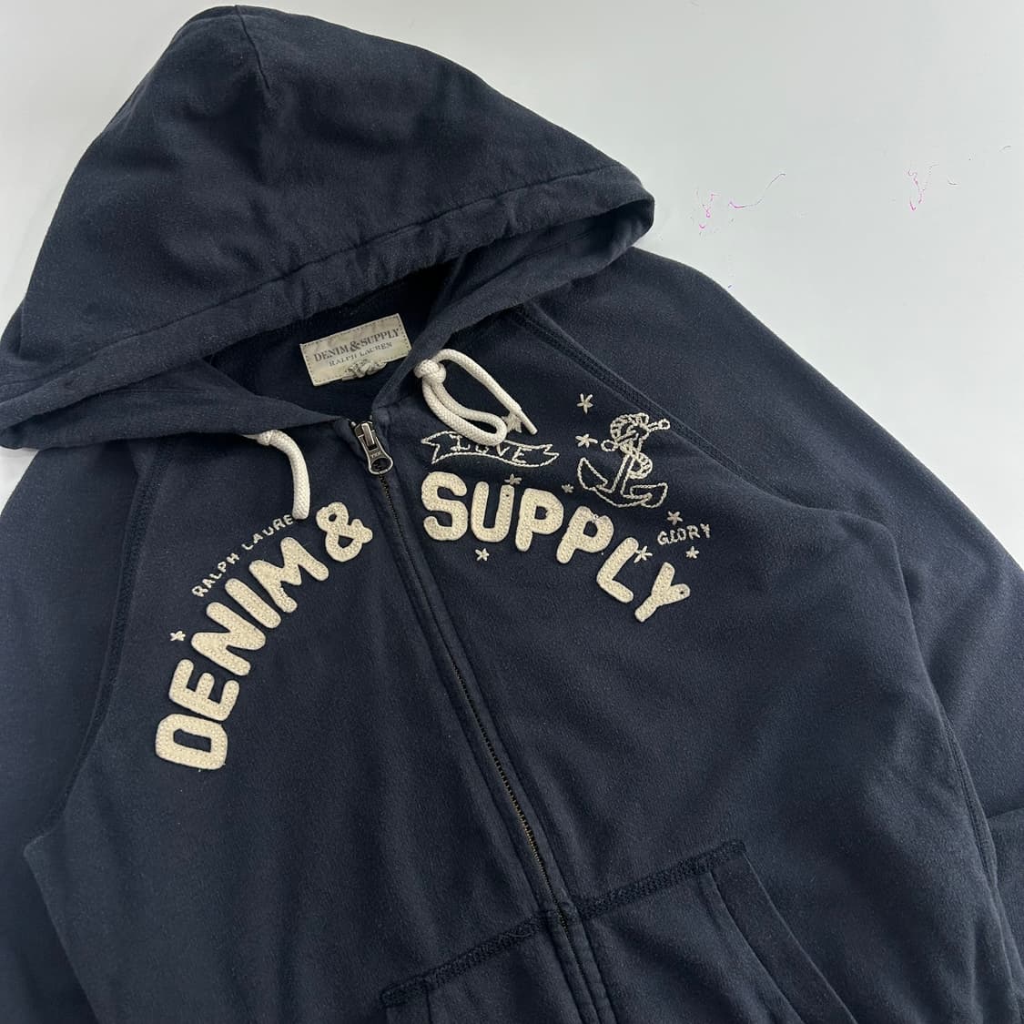 Polo 폴로 데님앤수플라이 스펠아웃로고 네이비 후드집업 상품이미지4