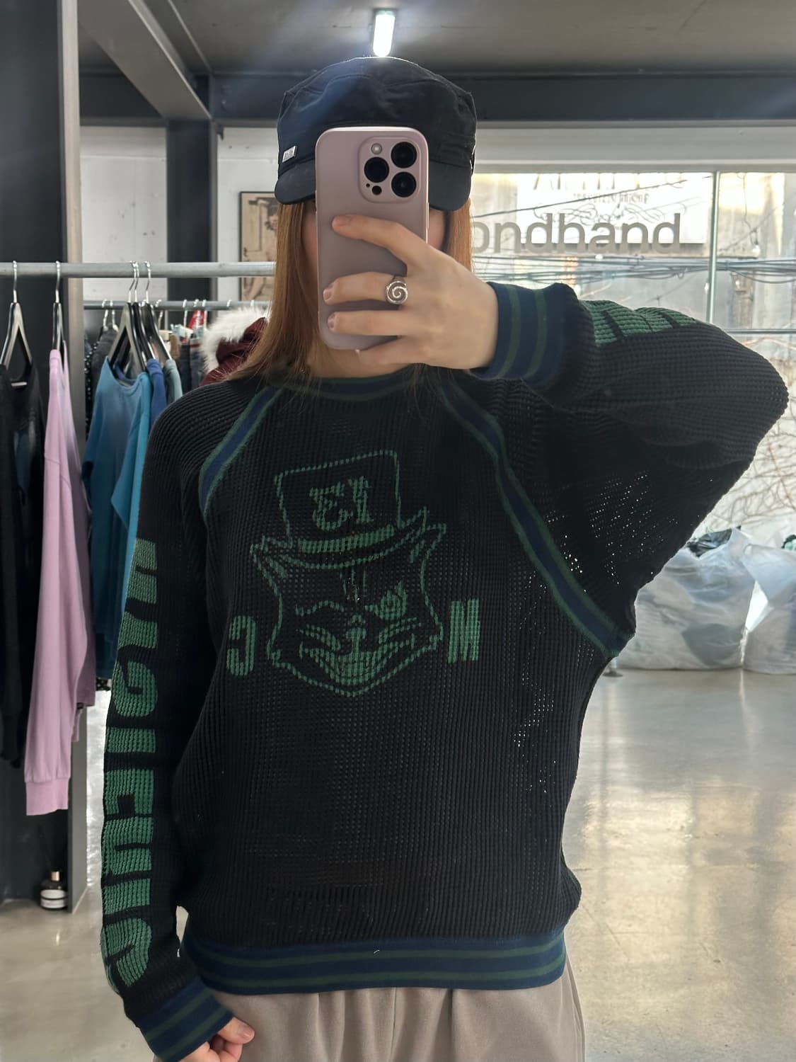 히스테릭글래머 캣 스펠아웃 크루넥 매쉬맨투맨 상품이미지3