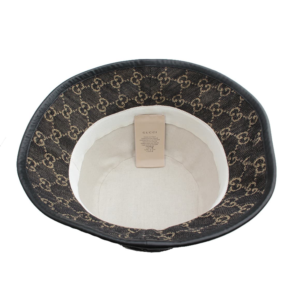 구찌 블랙 앤 베이지 자카드 버킷햇 모자 상품이미지3