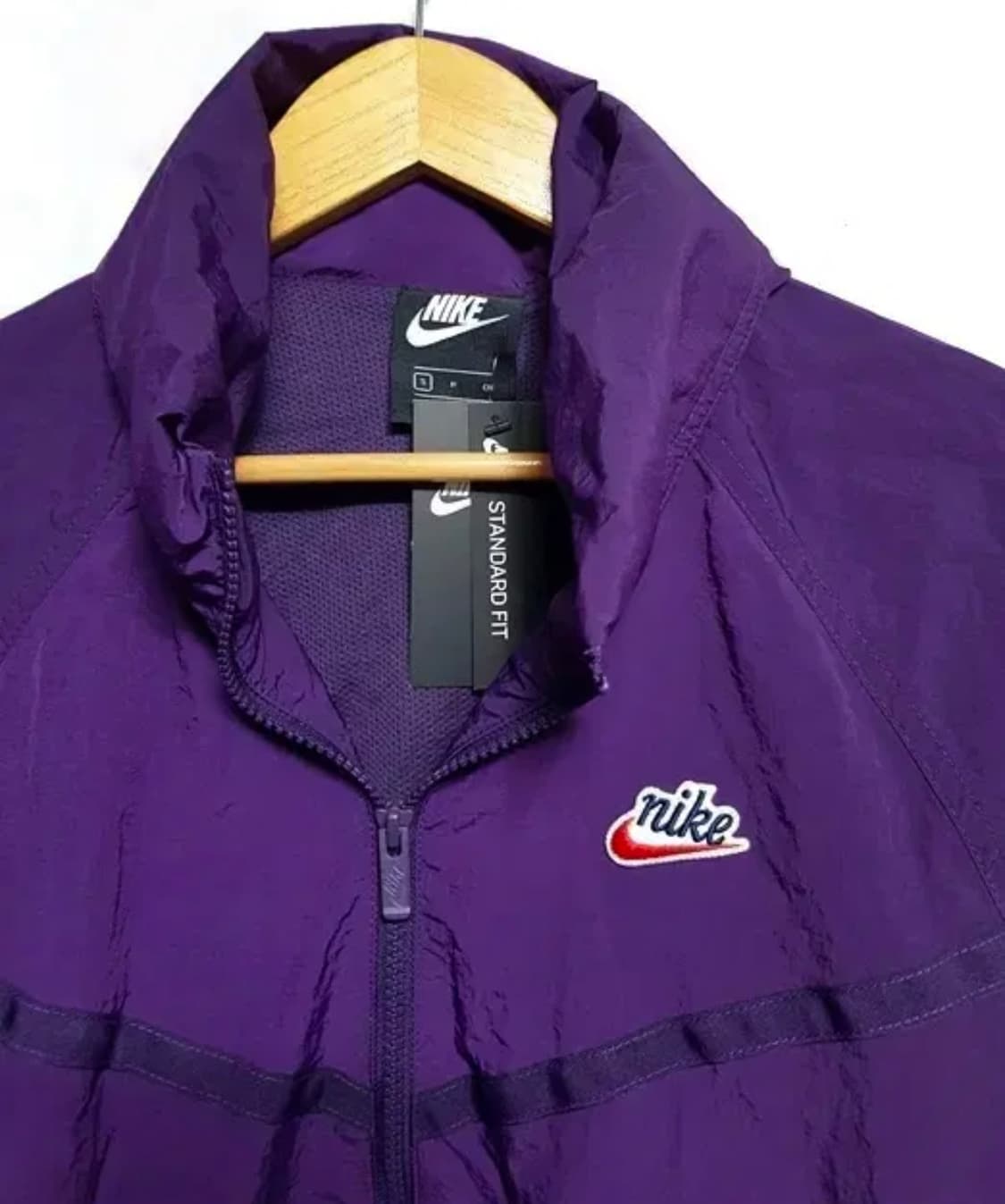 새제품  나이키 우븐 아노락 루즈핏 큰 s 퍼플  후드 바람막이 상품이미지3