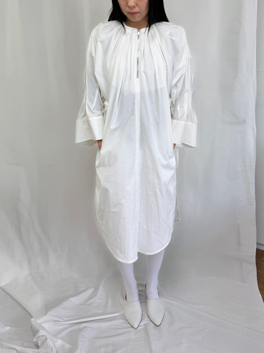 렉토 화이트 셔츠 원피스  상품이미지1