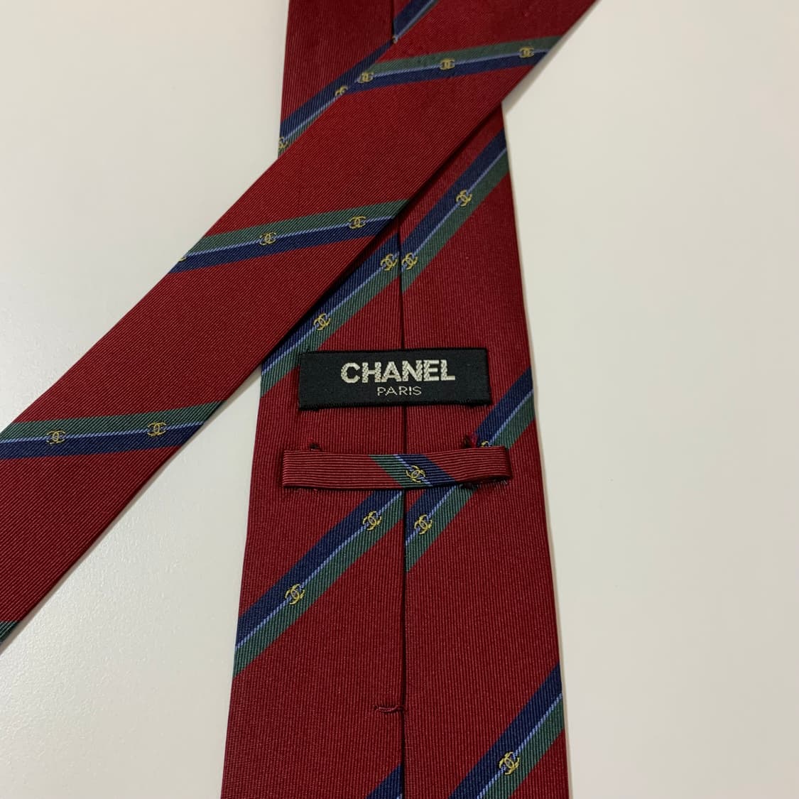 샤넬(CHANEL) 모노그램 스트라이프 명품넥타이 100실크 A등급 상품이미지4