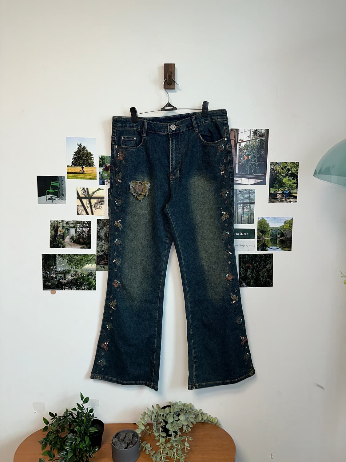 Washing denim butterfly 부츠컷팬츠 상품이미지1