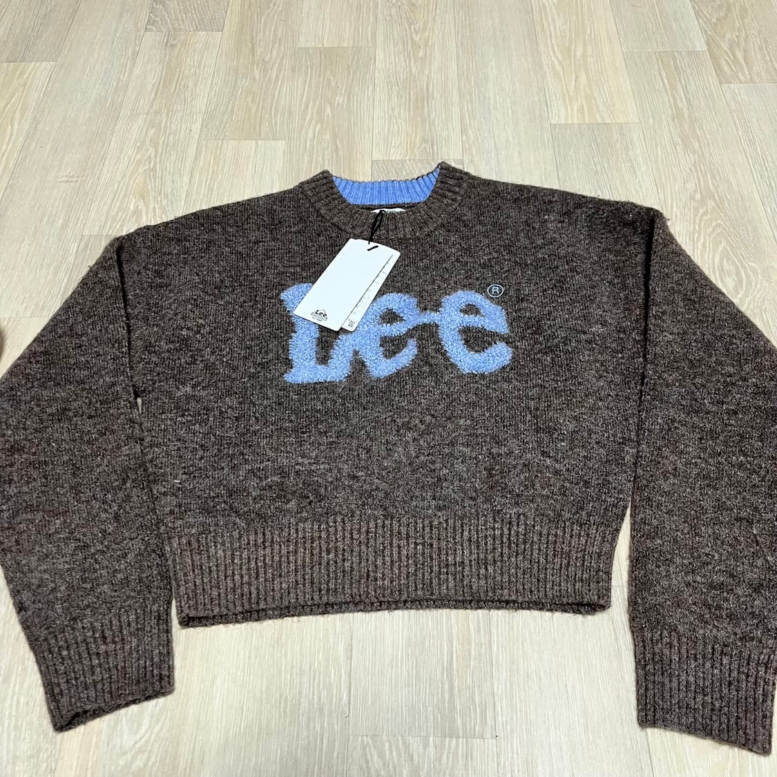 (S) 새상품 리 LEE 부클 빅 트위치 로고 니트 & 우먼 크롭 후드티 상품이미지8