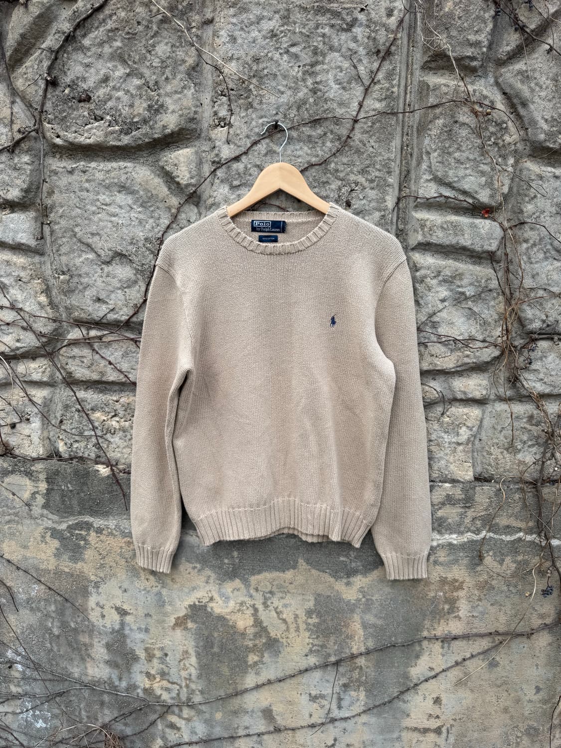 폴로 랄프로렌 빈티지 코튼 니트 베이지 m 상품이미지1