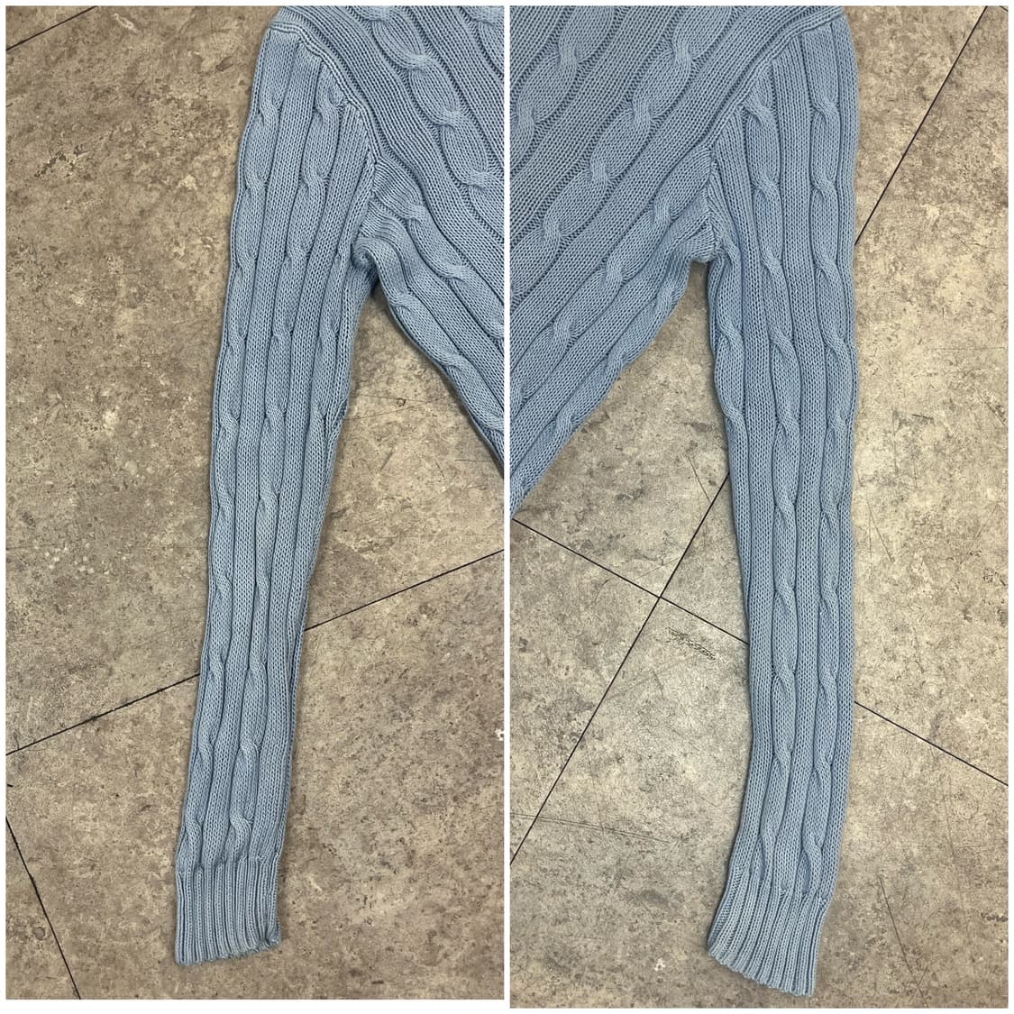 폴로 랄프로렌 브이넥 꽈배기 니트 스카이블루 L  #csz3776  상품이미지9