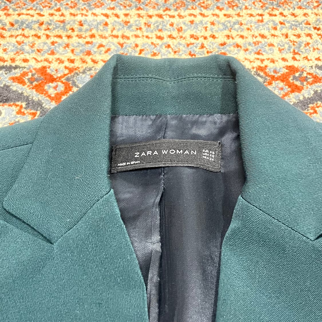 자라 딥그린 더블 슬림핏 자켓 여성XS 상품이미지3