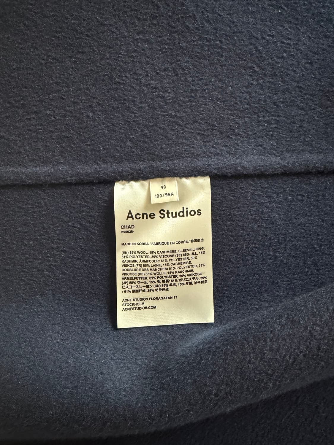 아크네 채드 네이비 48사이즈 팝니다  상품이미지2