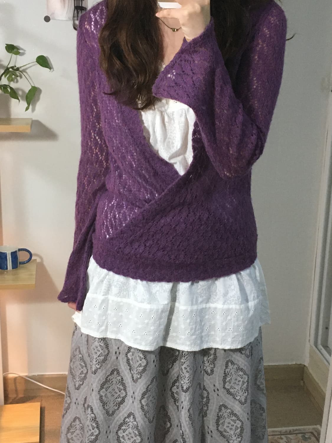 나팔꽃 펀칭 니트 상품이미지3