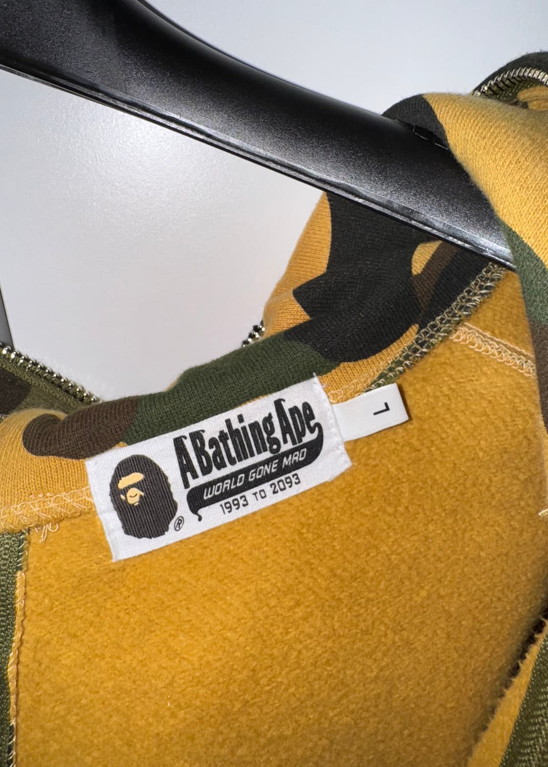 베이프 반반 카모 샤크 후드집업 L 상품이미지6