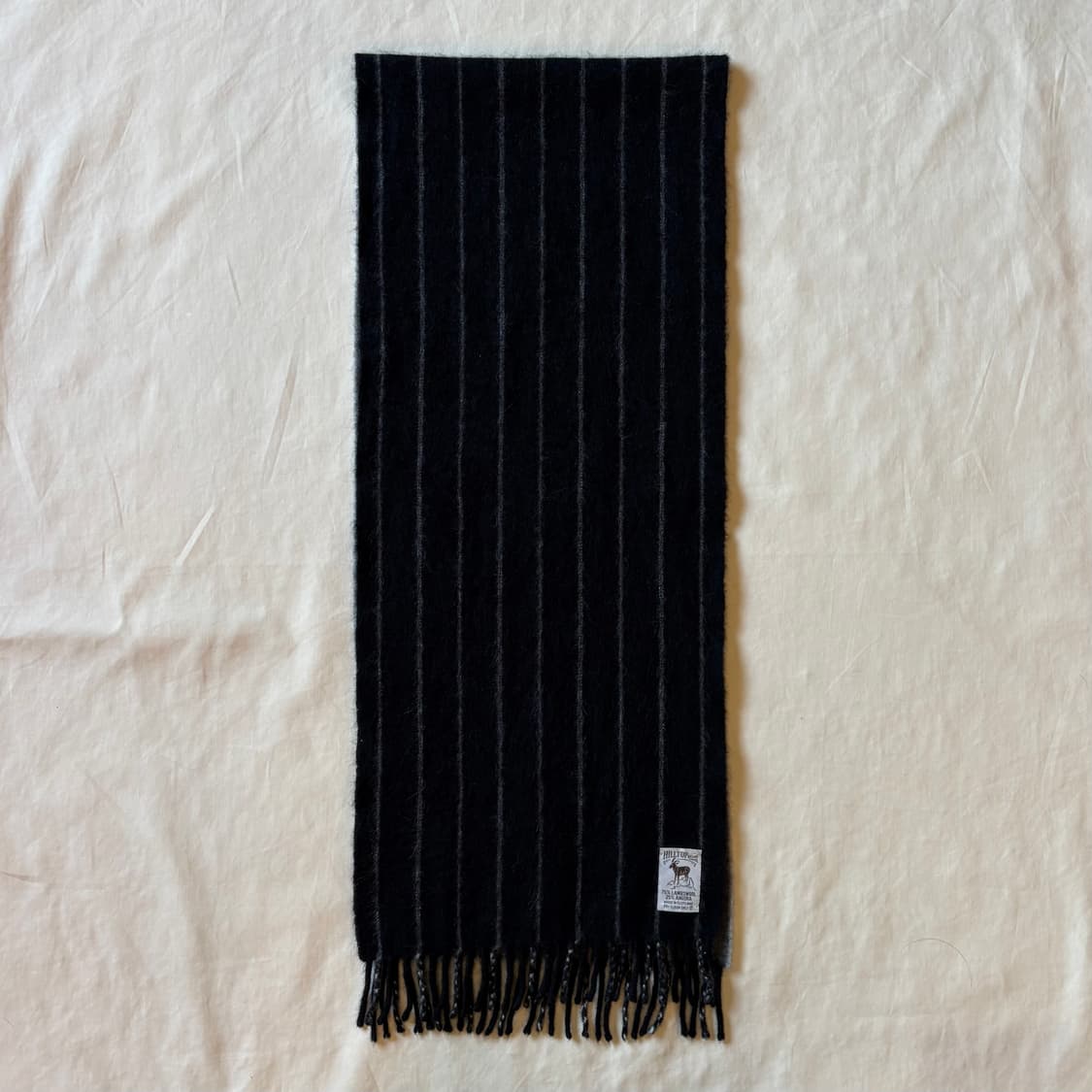 Scotland 울 앙고라 블랙 그레이 스트라이프 머플러 상품이미지7