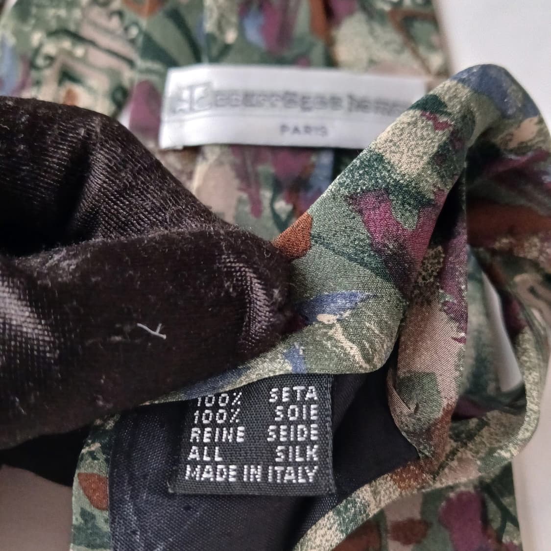 꾸레쥬 실크 다크그린 아트 패턴 넥타이 9.5cm A+등급 A19383
 상품이미지9