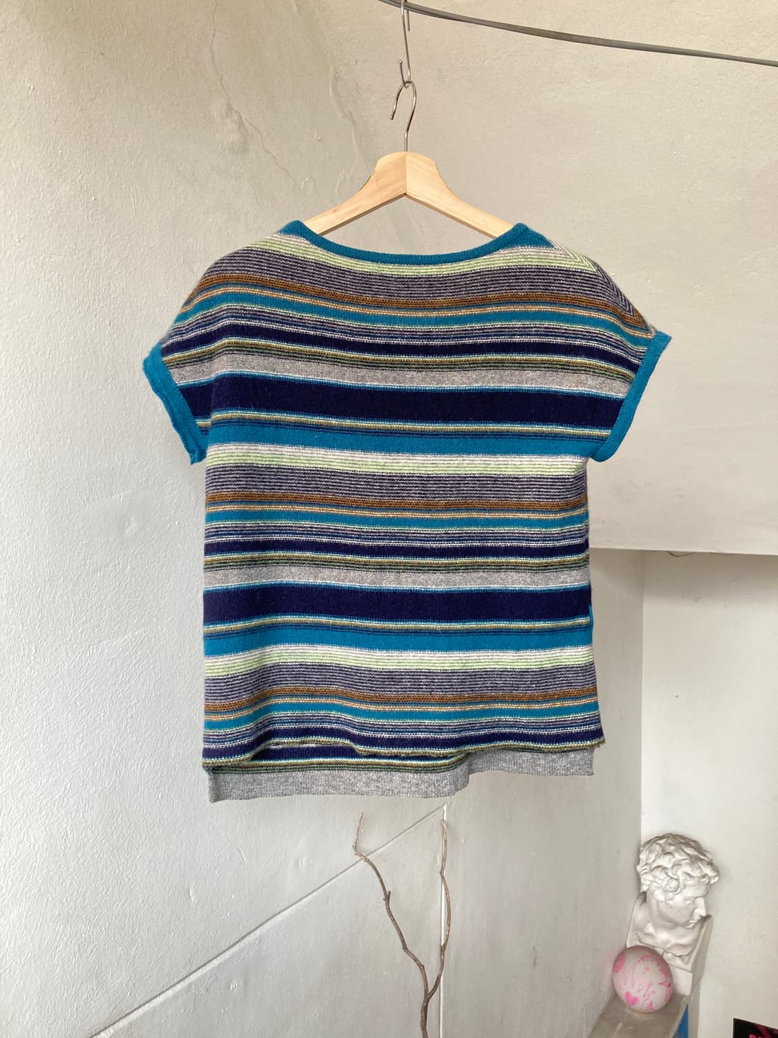 맥그리거 울 100 패턴 캡소매 니트 상품이미지5