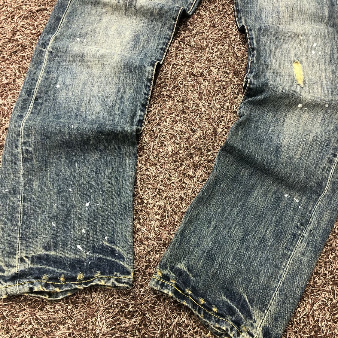 FLASH REPORT JPN 빈티지 워싱 페인트 데미지 데님 팬츠 상품이미지6