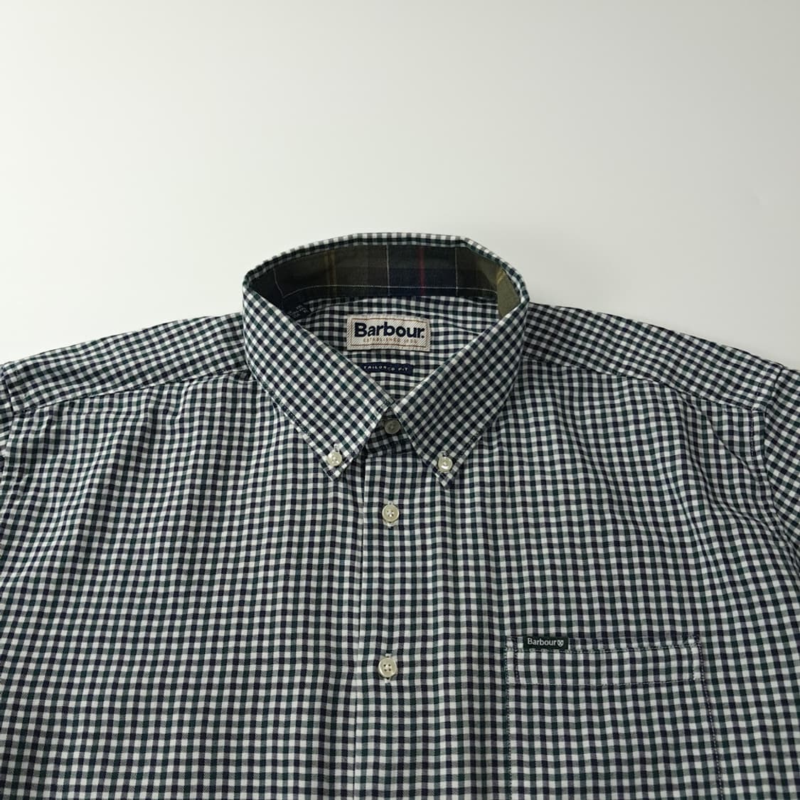 CK434 XL 바버 마이크로체크 테일러드핏 셔츠 남방 상품이미지2