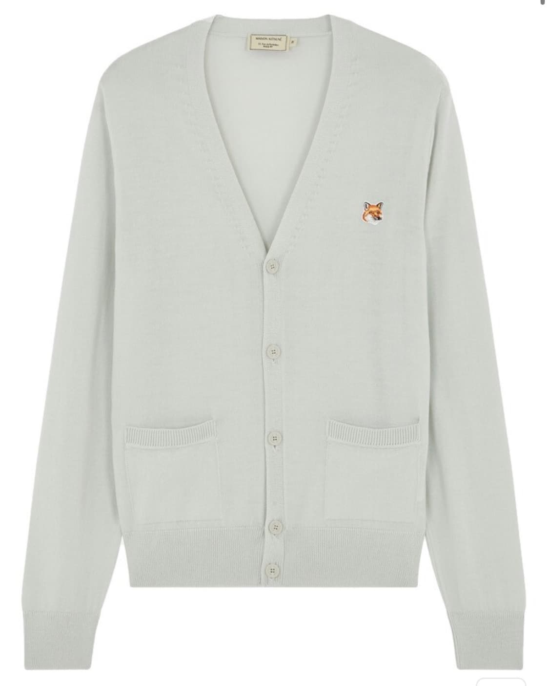 메종 키츠네 폭스 헤드 가디건 라이트 그레이 판매합니다(M) 상품이미지1