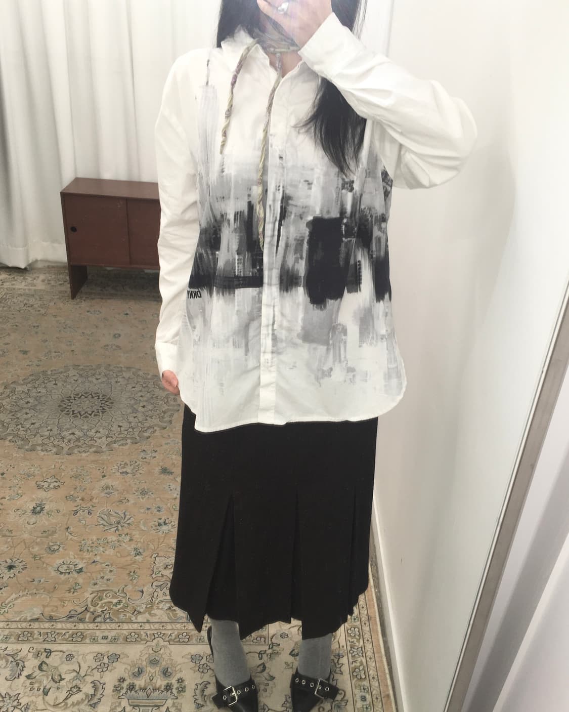 DKNY 화이트 그래픽 셔츠 상품이미지4