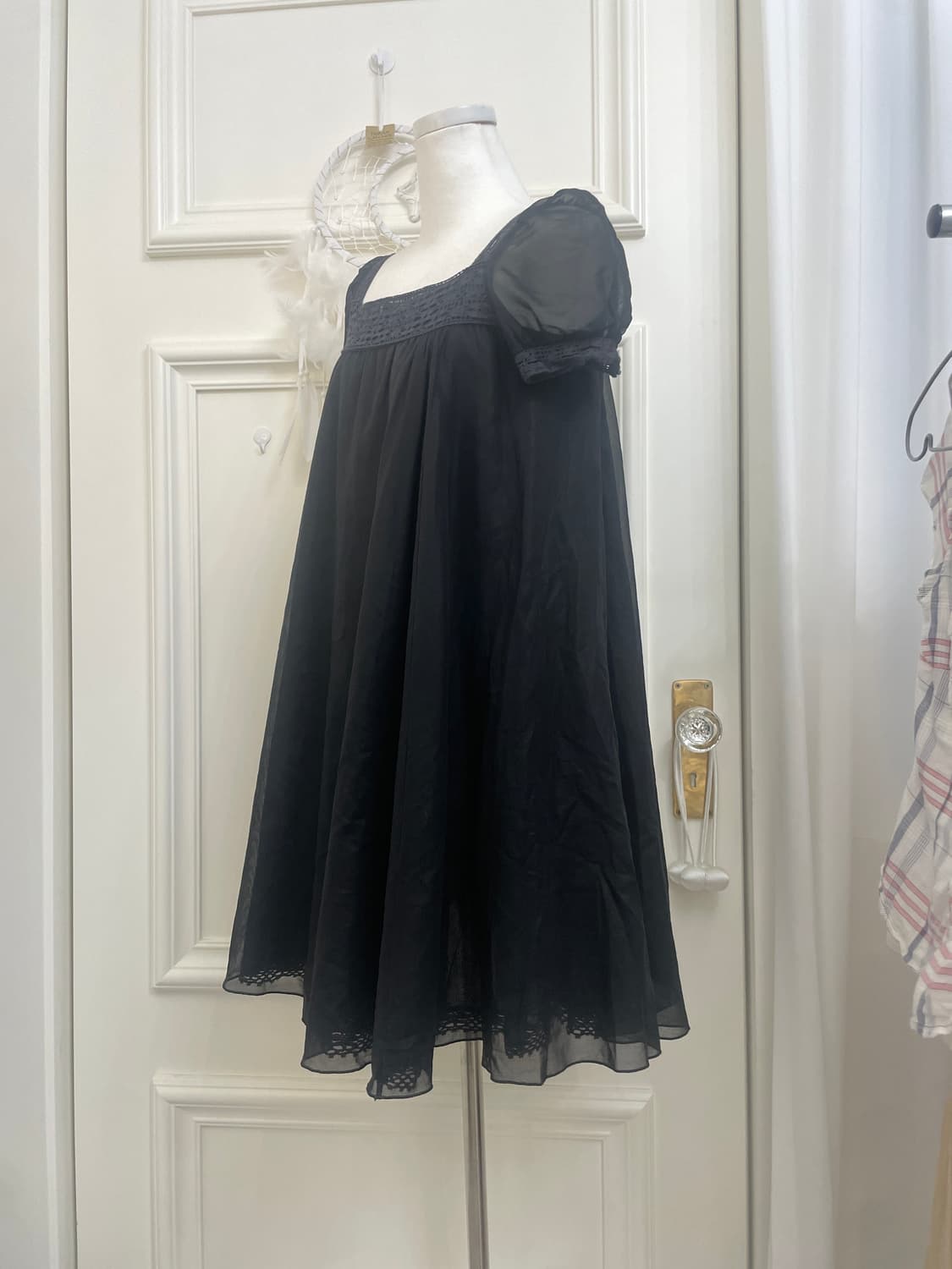 black lace point puff linen opc(size-36) 상품이미지2