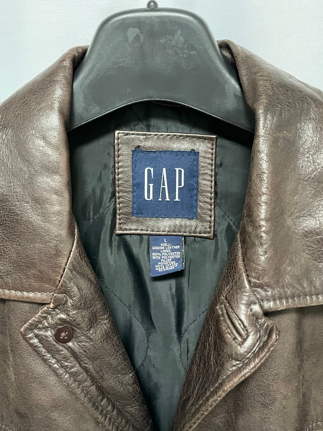 [D.O Archives] 90s 올드갭 레더 카코트 브라운(L) 상품이미지3