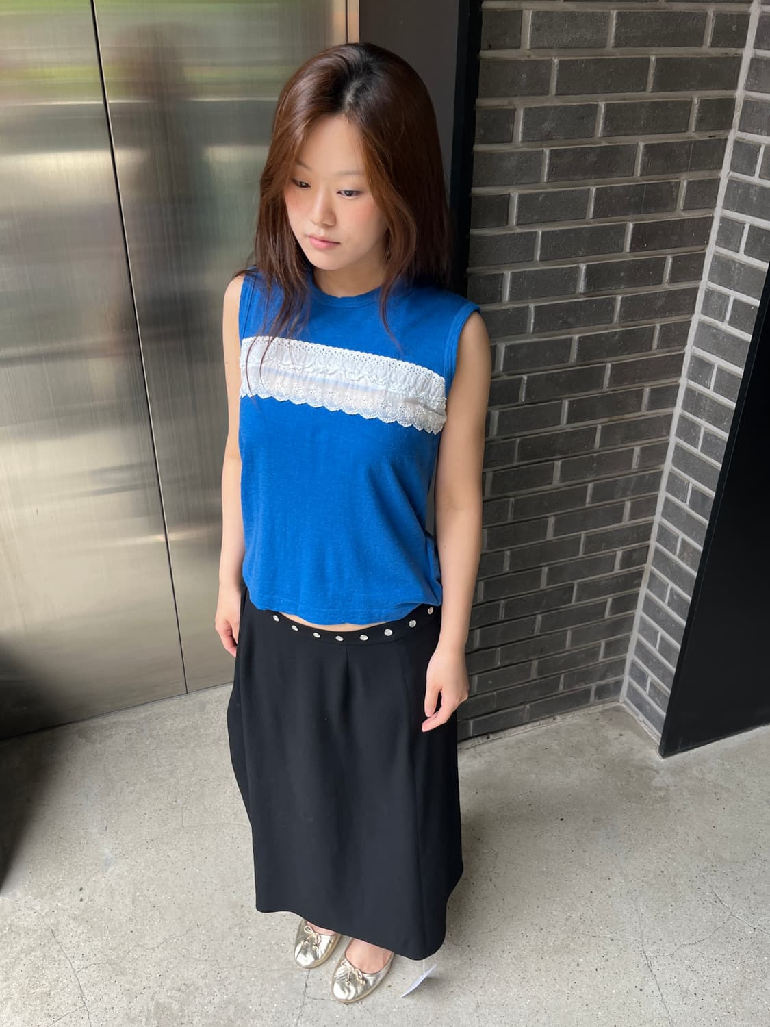 Comme des Garcons 꼼데가르송 레이스 탑 블루 상품이미지2