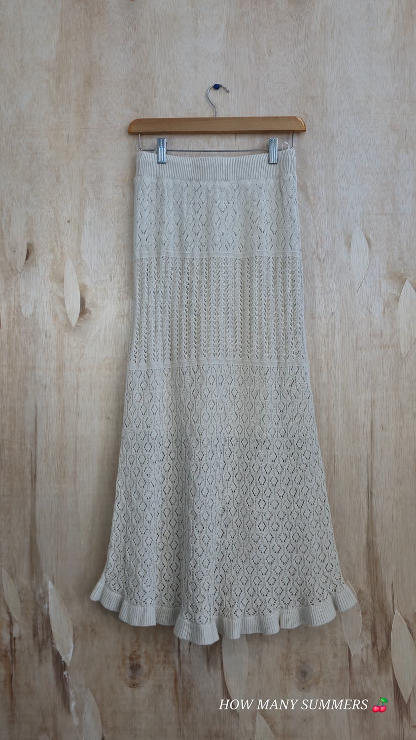 GU 아크릴 니트 베이지 롱 밴딩 스커트 상품이미지2