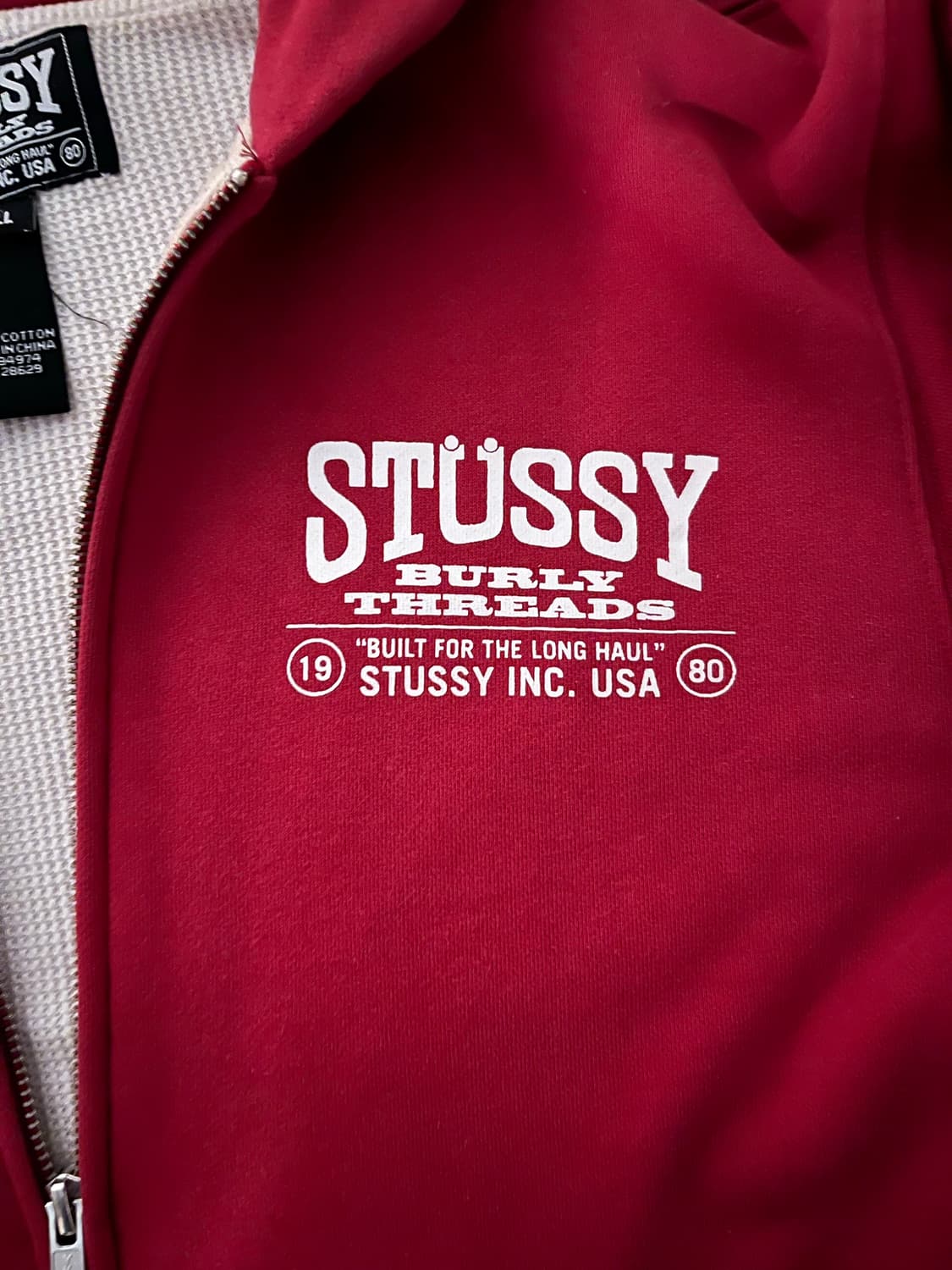 스투시 벌리스레드 후드집업 버건디-s 상품이미지3