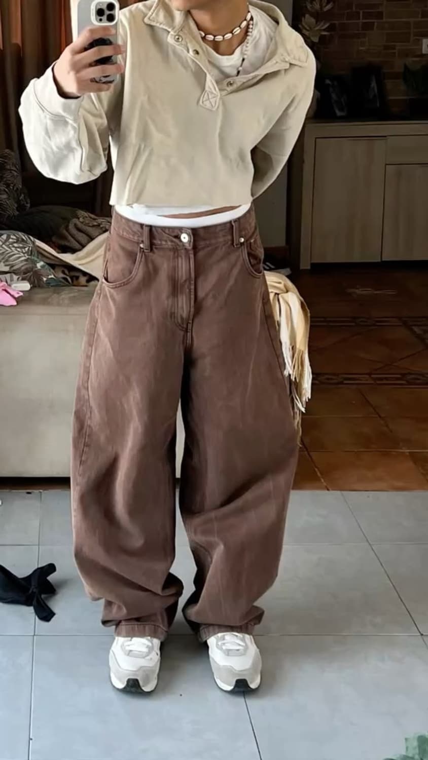 Knockout Brown Wide Leg Jeans 상품이미지1