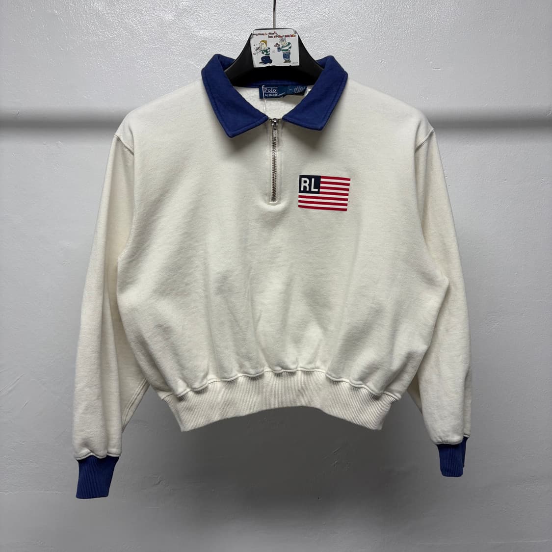 폴로 랄프로렌 로고 플래그 플리스 하프 지퍼 풀오버 상품이미지1