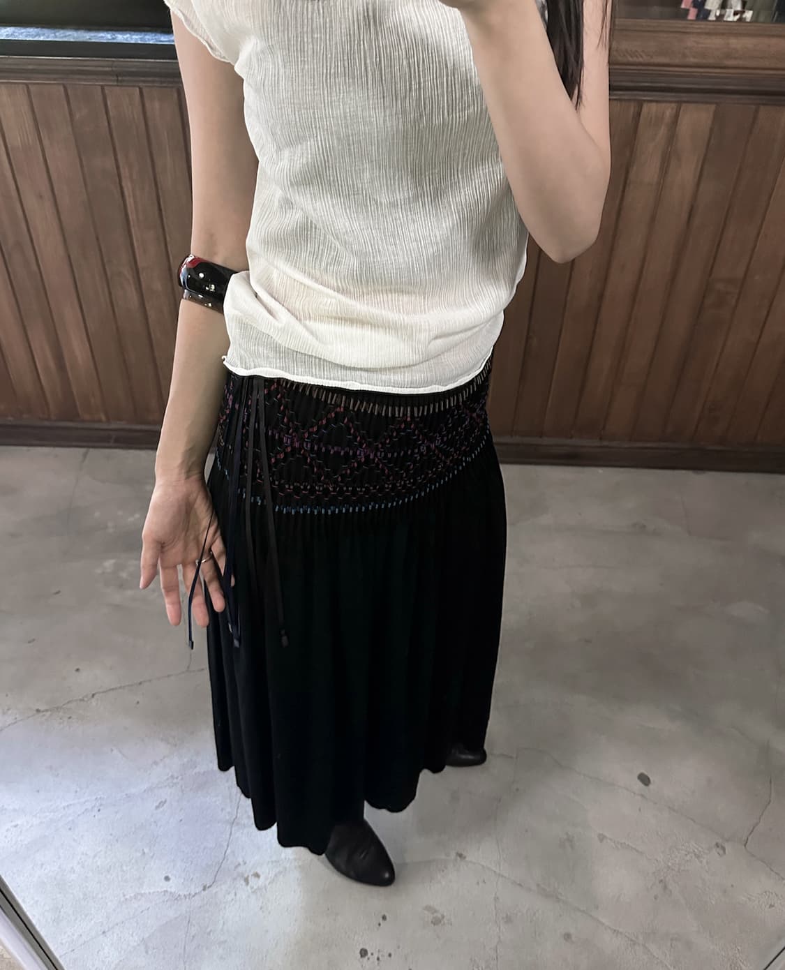 ISSEY MIYAKE smoke beded detail skirt 상품이미지1