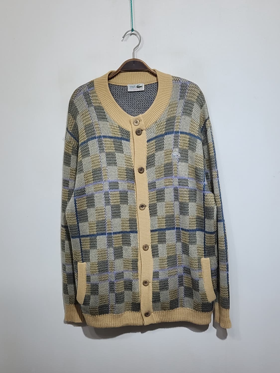 (XL) 라코스테 가디건 체크 라운드 포켓 캐주얼 기본로고  상품이미지1