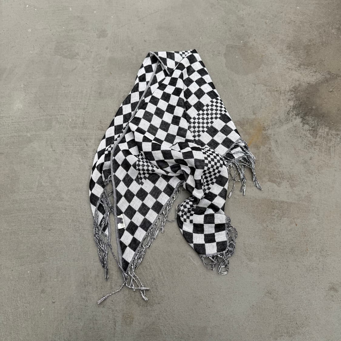 VTG 프린지 체크 스카프 상품이미지1