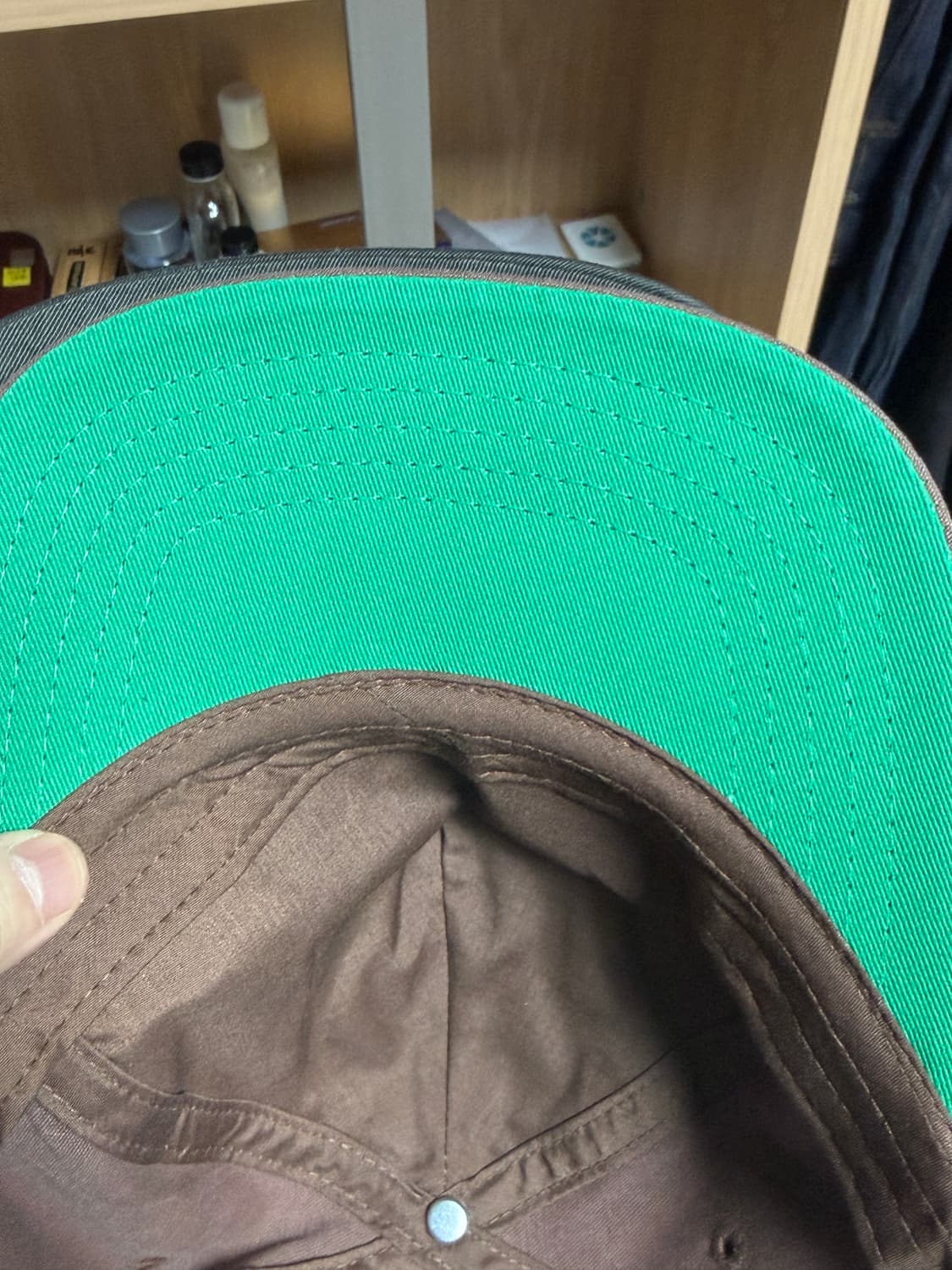 올벗원 플라워 로고 볼캡: 브라운/그린 상품이미지2