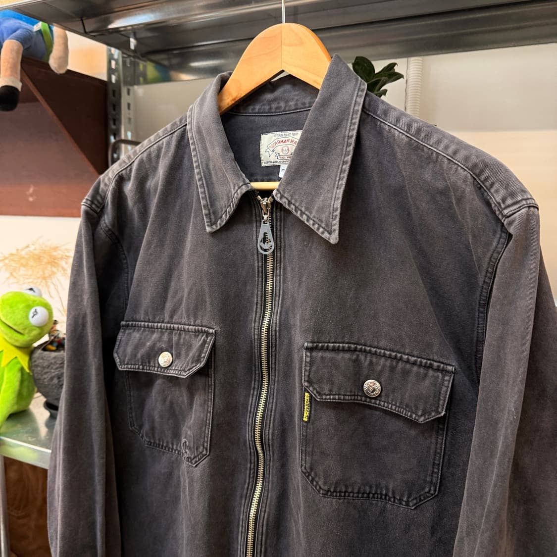 90S 아르마니 진스 페이딩 람포 지퍼 자켓 ~ XL SIZE 상품이미지2